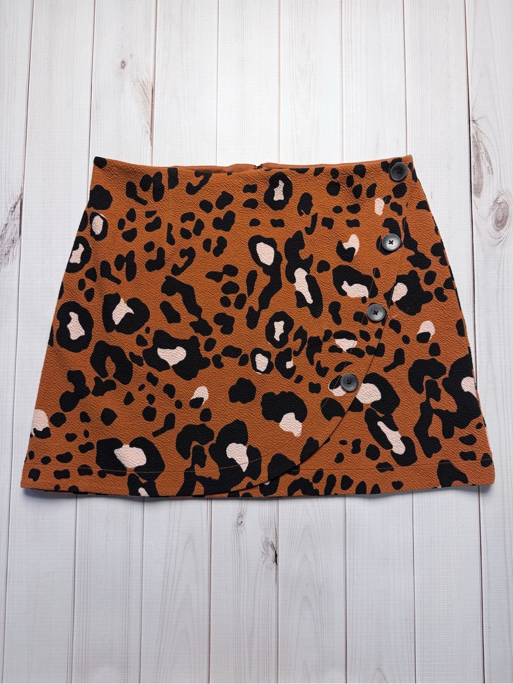 Anthropologie Leopard Print Button-Front Mini Skirt - Brown & Black - Picture 1 of 5